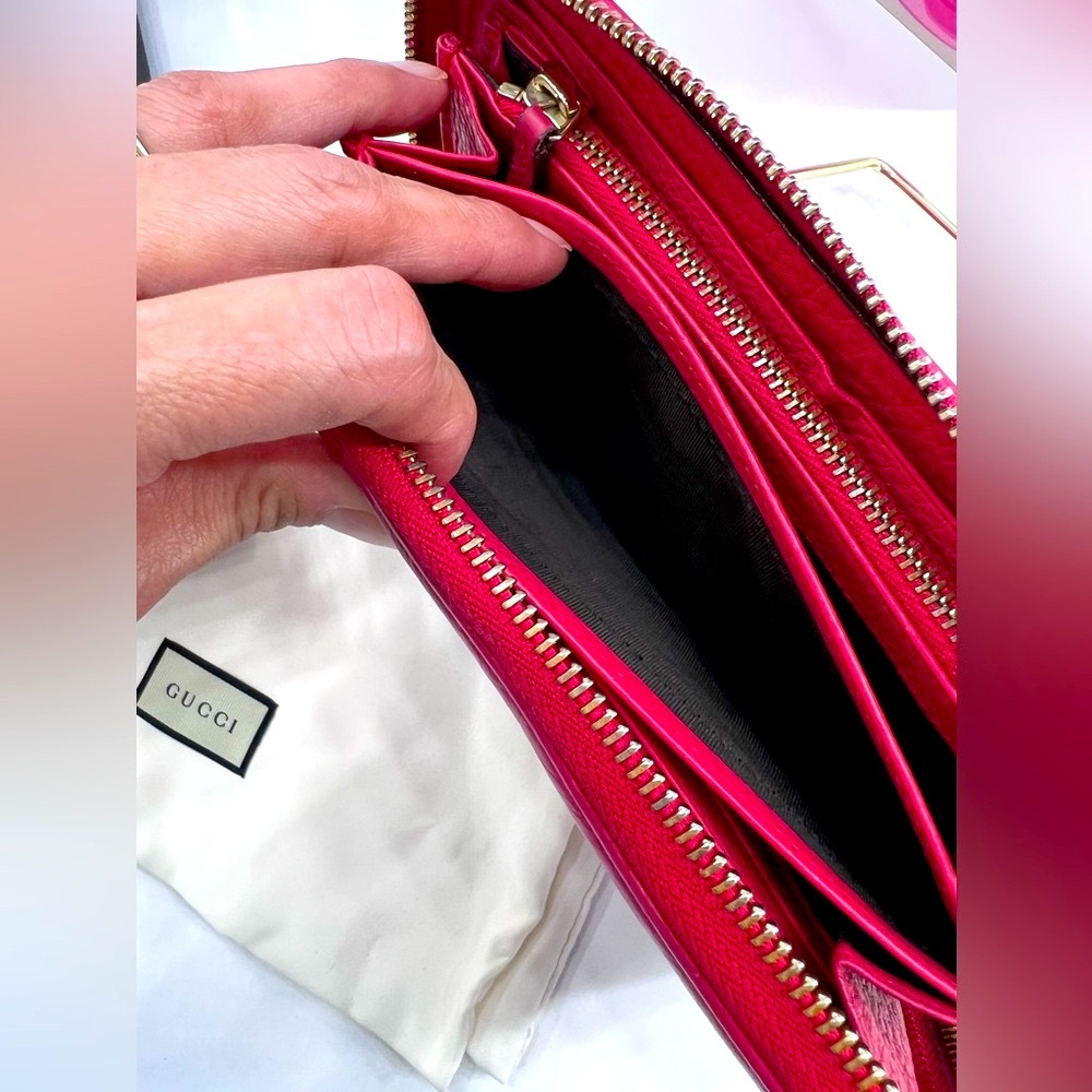 Gucci Pink Leather Soho Interlocking GG Logo Zip Around Wallet w/COA - Picture 12 of 17